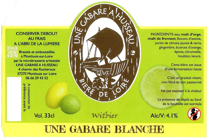 Etiquette BRASSERIE UNE GABARE A HUSSEAU 20