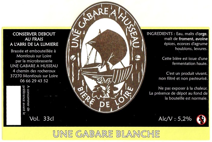 Etiquette BRASSERIE UNE GABARE A HUSSEAU 21