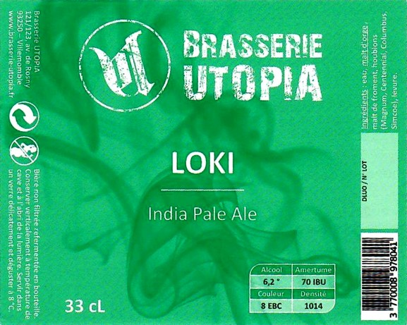 Etiquette BRASSERIE UTOPIA 03