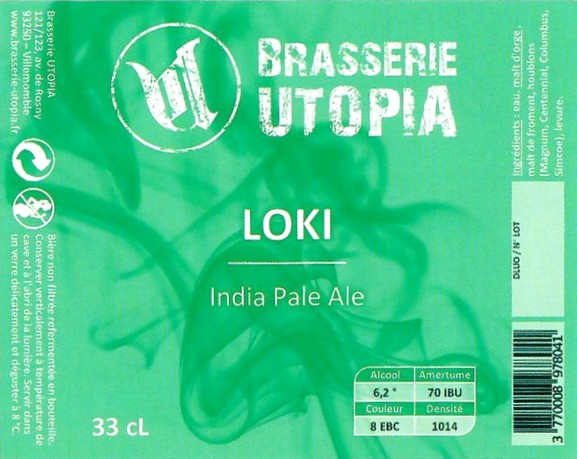 Etiquette BRASSERIE UTOPIA 05