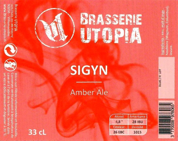 Etiquette BRASSERIE UTOPIA 06