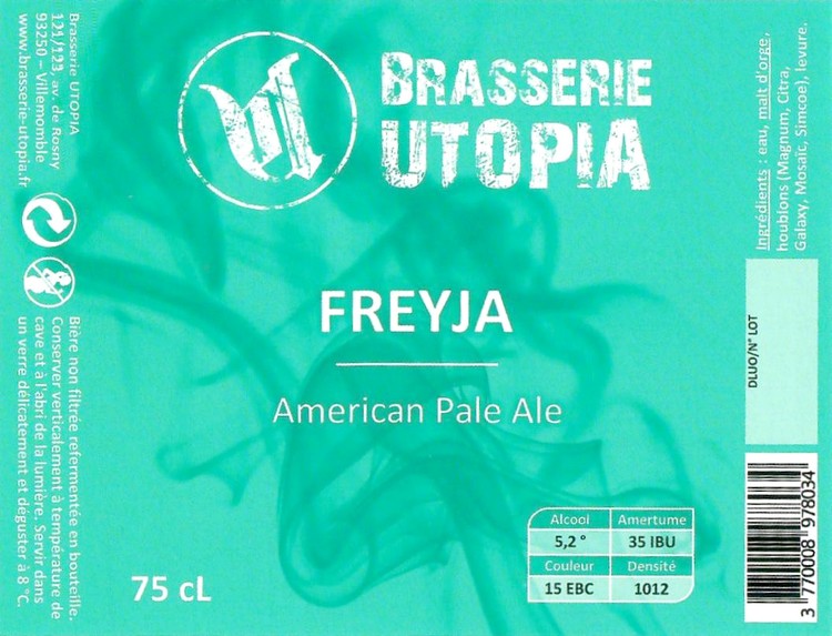 Etiquette BRASSERIE UTOPIA 11