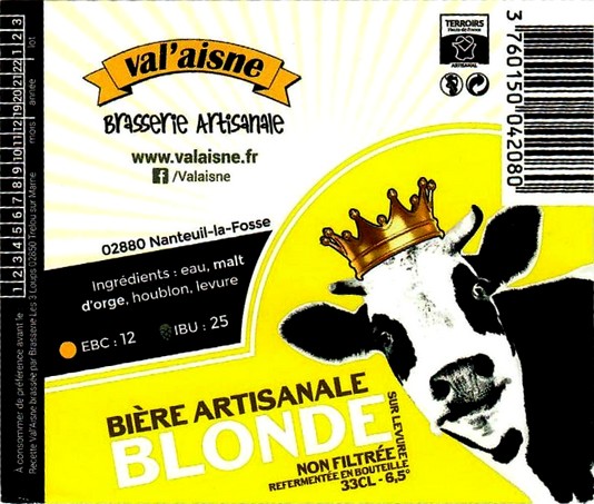 etiquette BRASSERIE VAL'AISNE 18