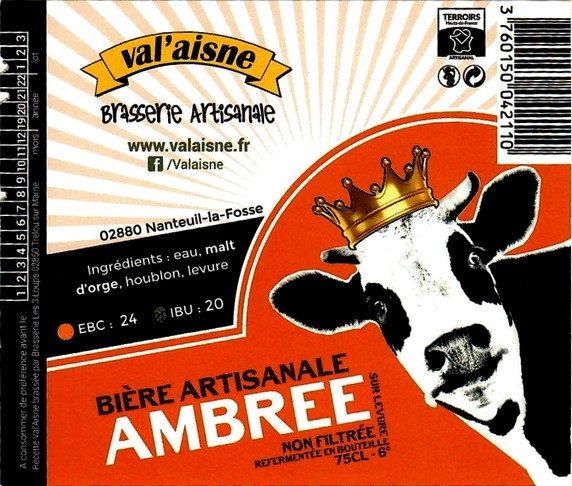 etiquette BRASSERIE VAL'AISNE 20