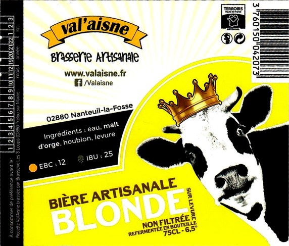 etiquette BRASSERIE VAL'AISNE 21