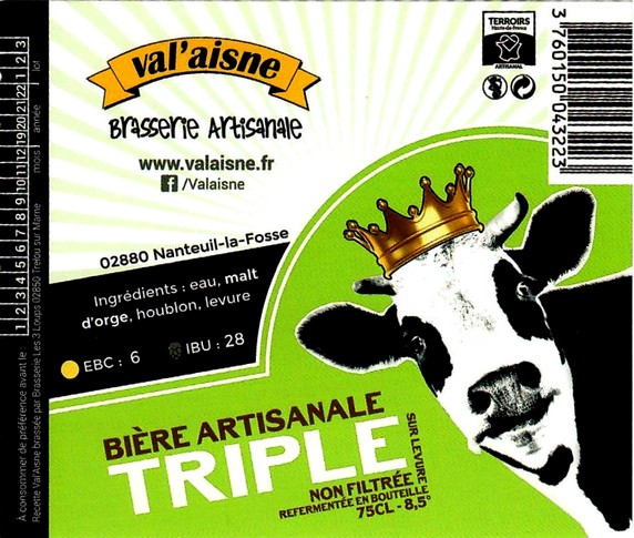 etiquette BRASSERIE VAL'AISNE 22