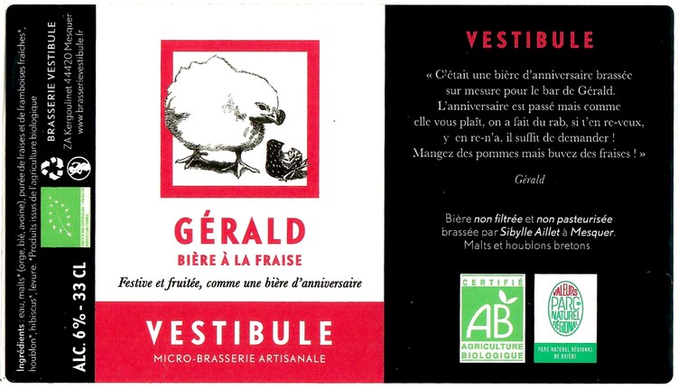 Etiquette BRASSERIE VESTIBULE 44 05