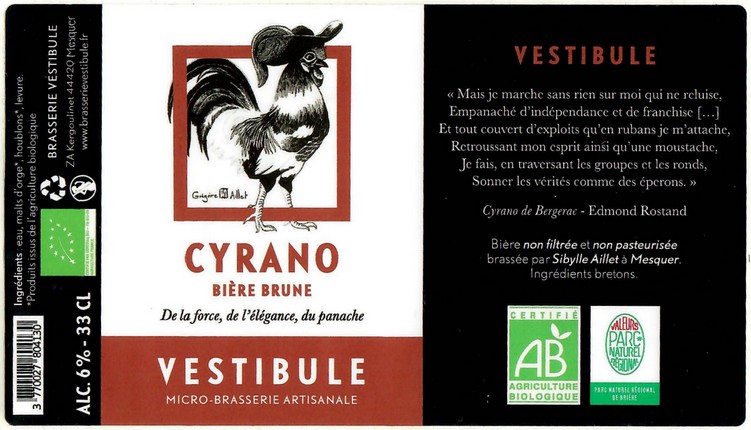 Etiquette BRASSERIE VESTIBULE 44 09