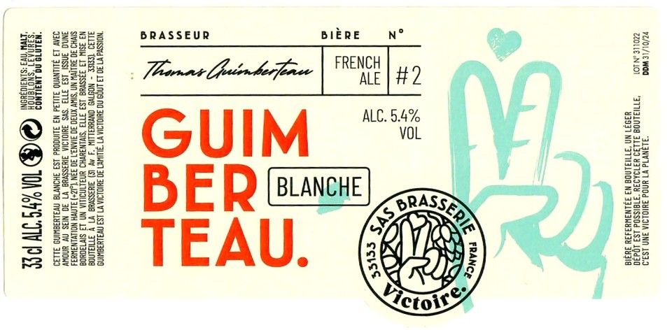 Etiquette BRASSERIE VICTOIRE 02