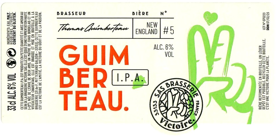 Etiquette BRASSERIE VICTOIRE 04