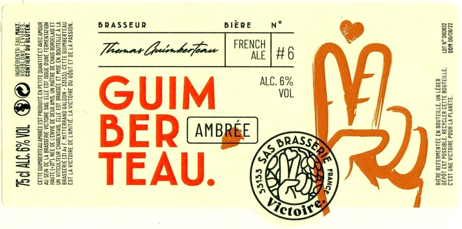 Etiquette BRASSERIE VICTOIRE 06