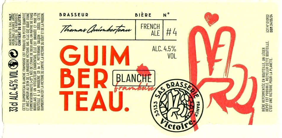 Etiquette BRASSERIE VICTOIRE 07