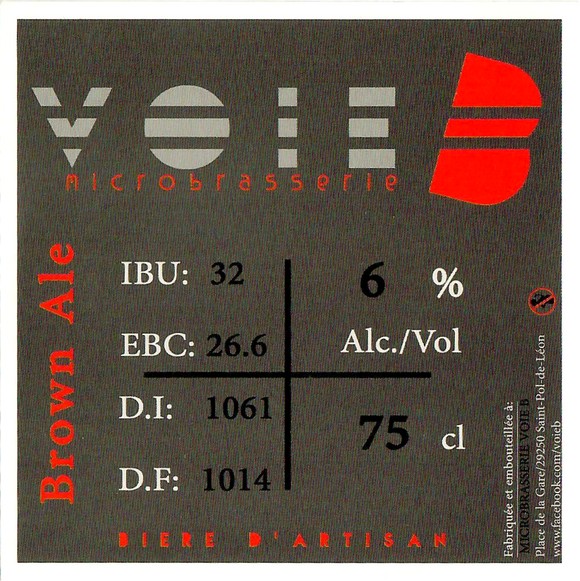 Etiquette BRASSERIE VOIE B 06