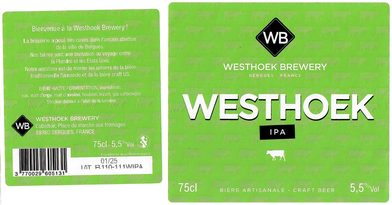 Etiquette BRASSERIE WESTHOEK 16