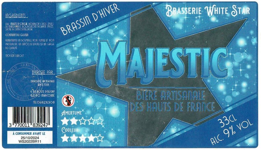 Etiquette BRASSERIE WHITE STAR 19