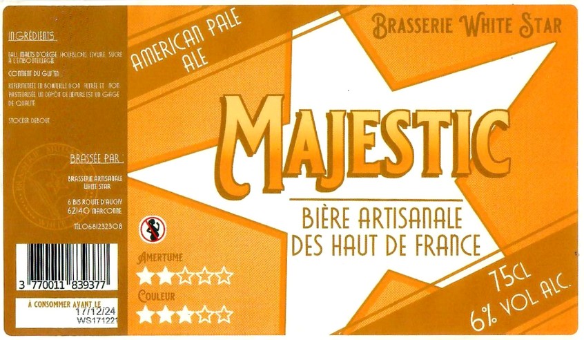 Etiquette BRASSERIE WHITE STAR 21