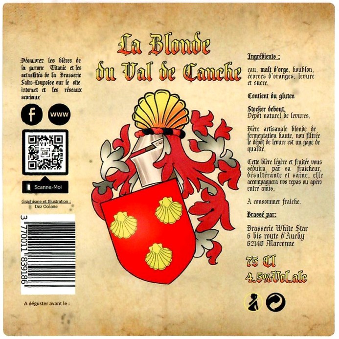 Etiquette BRASSERIE WHITE STAR 25