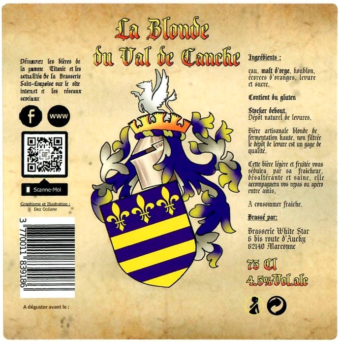 Etiquette BRASSERIE WHITE STAR 26