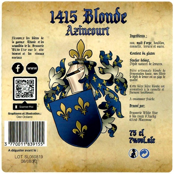 Etiquette BRASSERIE WHITE STAR 27