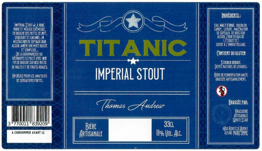 Etiquette BRASSERIE WHITE STAR 36