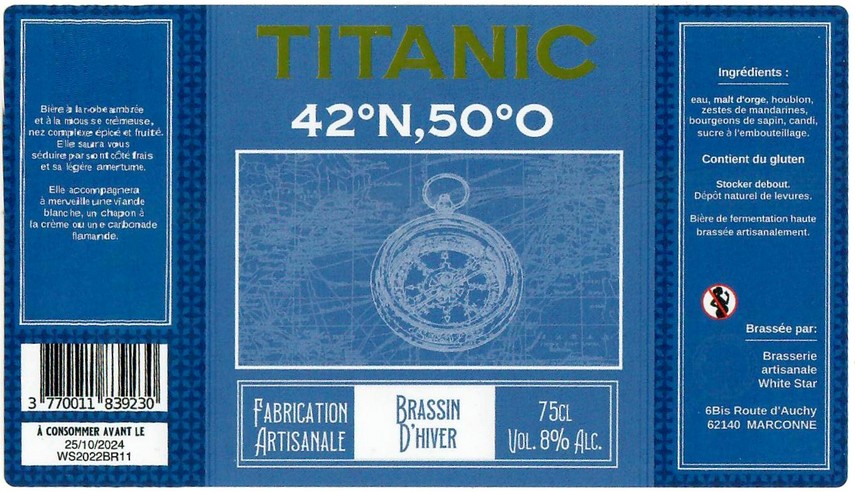Etiquette BRASSERIE WHITE STAR 37