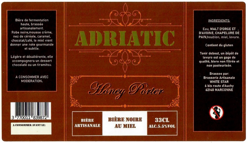 Etiquette BRASSERIE WHITE STAR 55