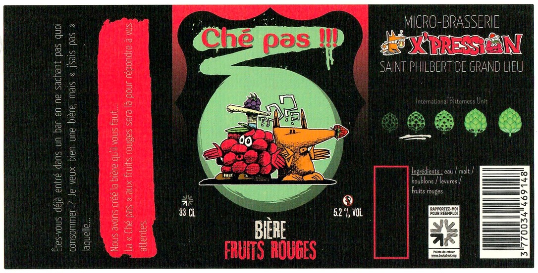 Etiquette BRASSERIE X'PRESSION 10