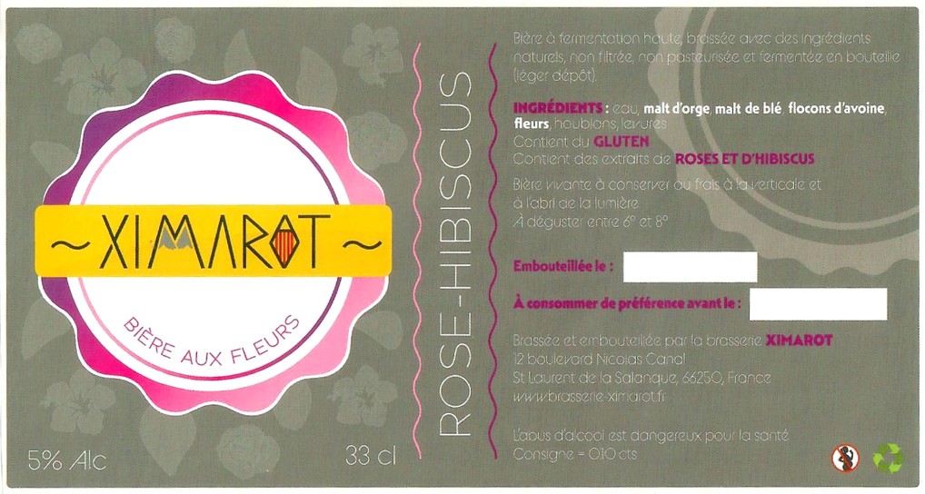 Etiquette BRASSERIE XIMAROT 06