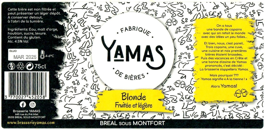Etiquette BRASSERIE YAMAS 01