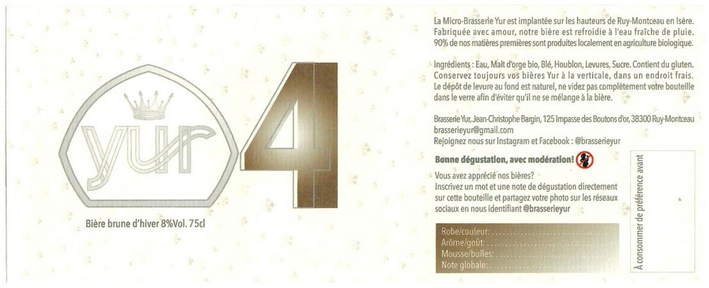 Etiquette BRASSERIE YUR 04