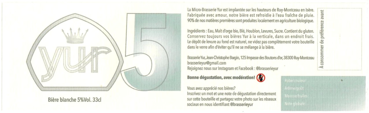 Etiquette BRASSERIE YUR 05