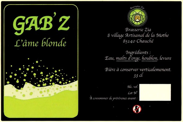 Etiquette BRASSERIE ZIA 01