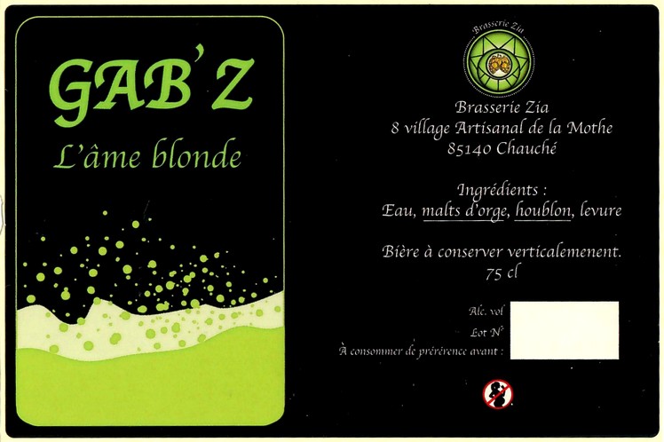 Etiquette BRASSERIE ZIA 02