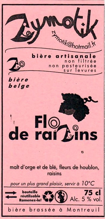 Etiquette BRASSERIE ZYMOTIK 11