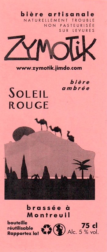 Etiquette BRASSERIE ZYMOTIK 14