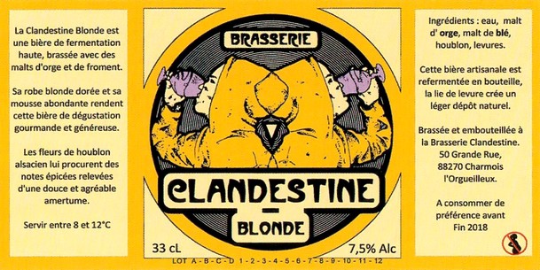 Etiquette LA BRASSERIE CLANDESTINE 11