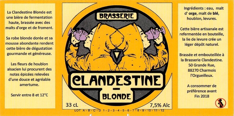 Etiquette LA BRASSERIE CLANDESTINE 12