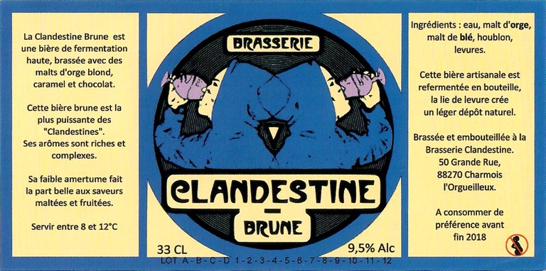 Etiquette LA BRASSERIE CLANDESTINE 16