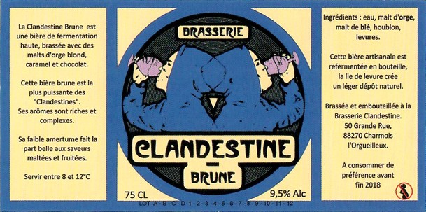 Etiquette LA BRASSERIE CLANDESTINE 17