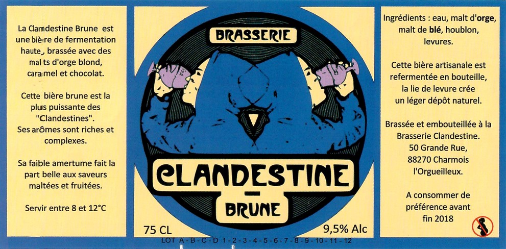 Etiquette LA BRASSERIE CLANDESTINE 18