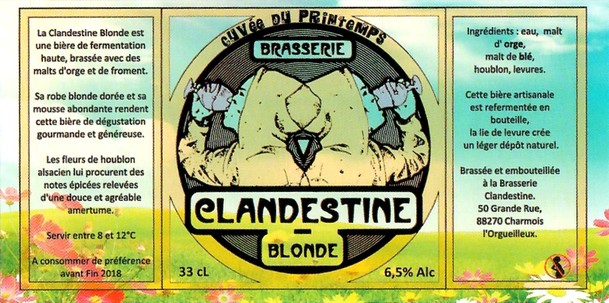 Etiquette LA BRASSERIE CLANDESTINE 19