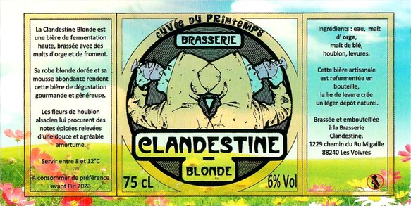 Etiquette LA BRASSERIE CLANDESTINE 25