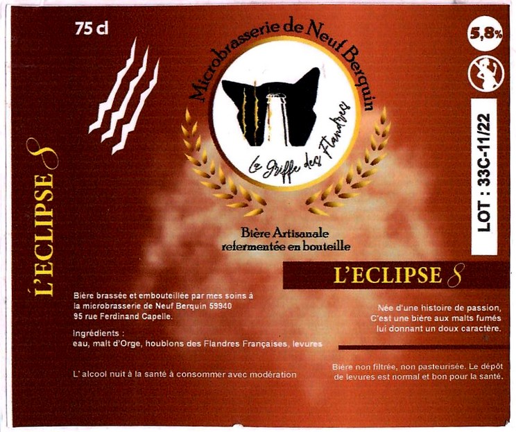 Etiquette MICROBRASSERIE DE NEUF BERQUIN 09