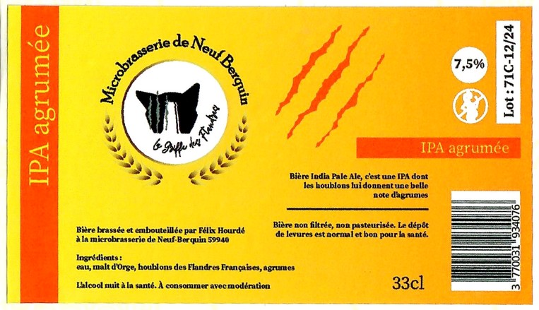 Etiquette MICROBRASSERIE DE NEUF BERQUIN 22