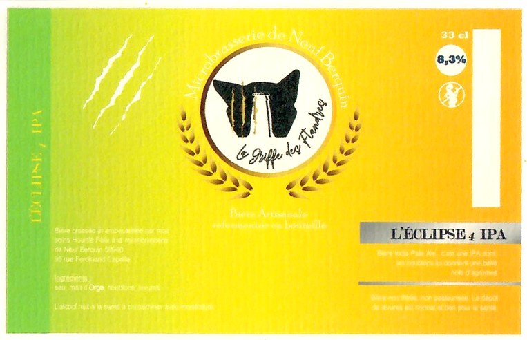 Etiquette MICROBRASSERIE DE NEUF BERQUIN 25