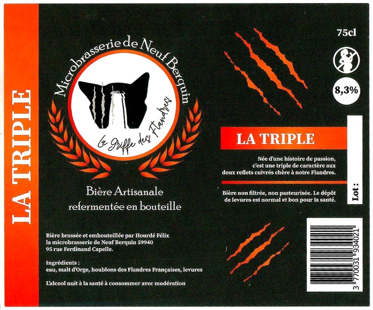 Etiquette MICROBRASSERIE DE NEUF BERQUIN 29