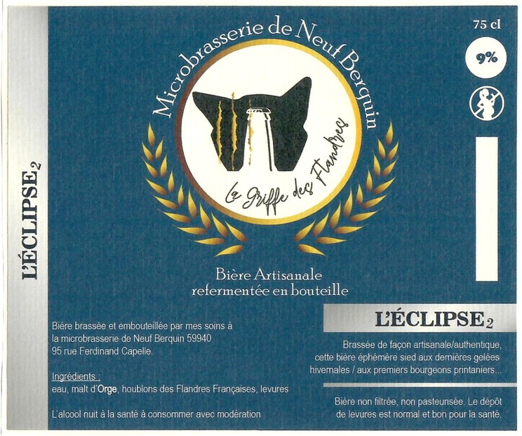 Etiquette MICROBRASSERIE DE NEUF BERQUIN 30