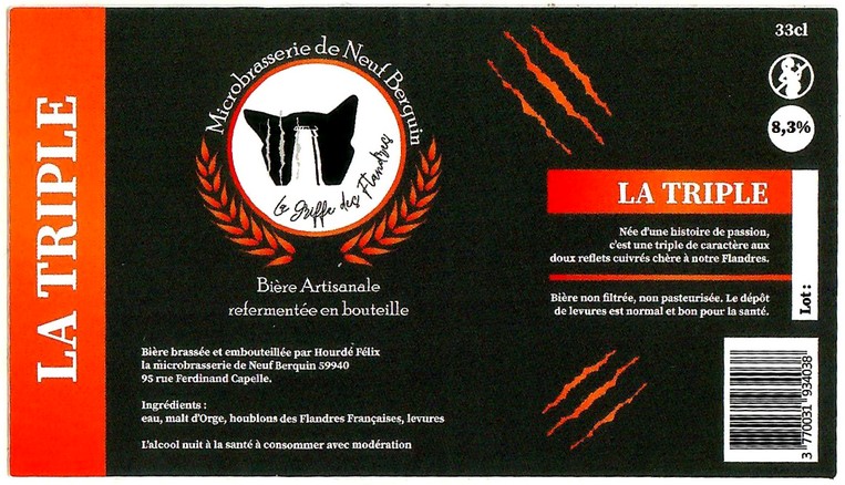 Etiquette MICROBRASSERIE DE NEUF BERQUIN 40