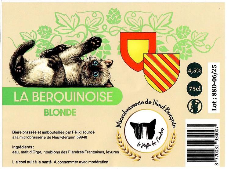 Etiquette MICROBRASSERIE DE NEUF BERQUIN 45