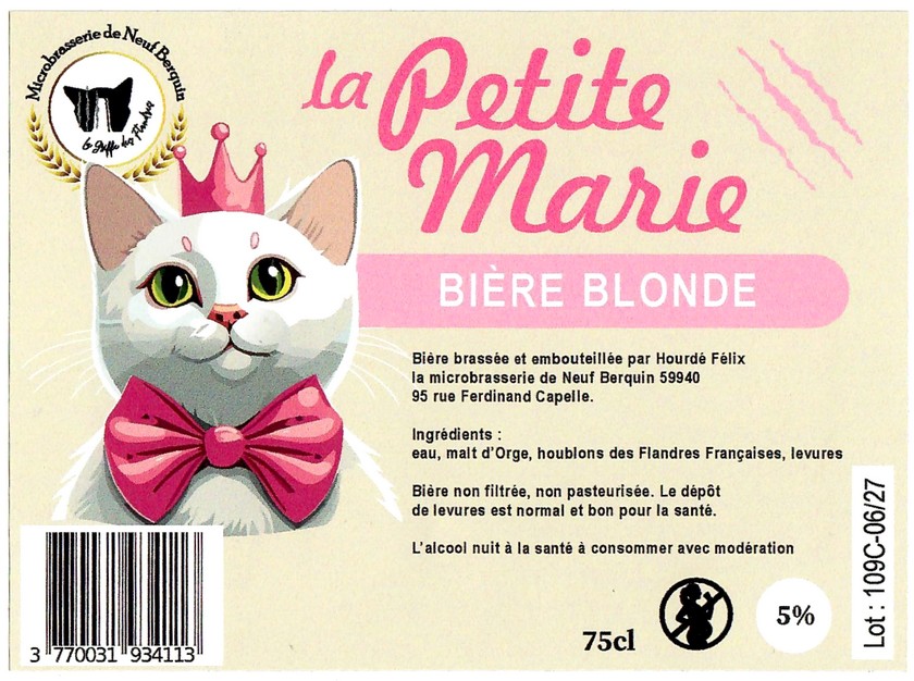 Etiquette MICROBRASSERIE DE NEUF BERQUIN 62